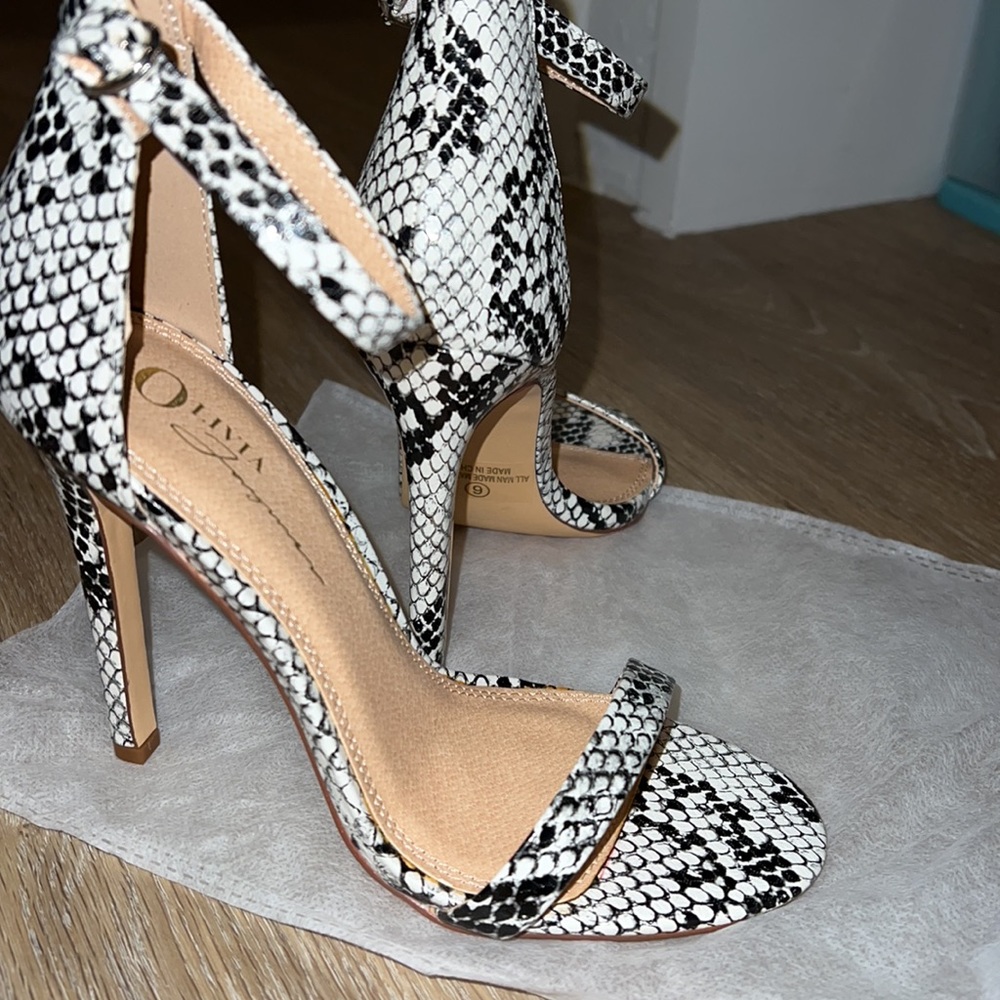 Snakeskin Stiletto Heeled Sandals